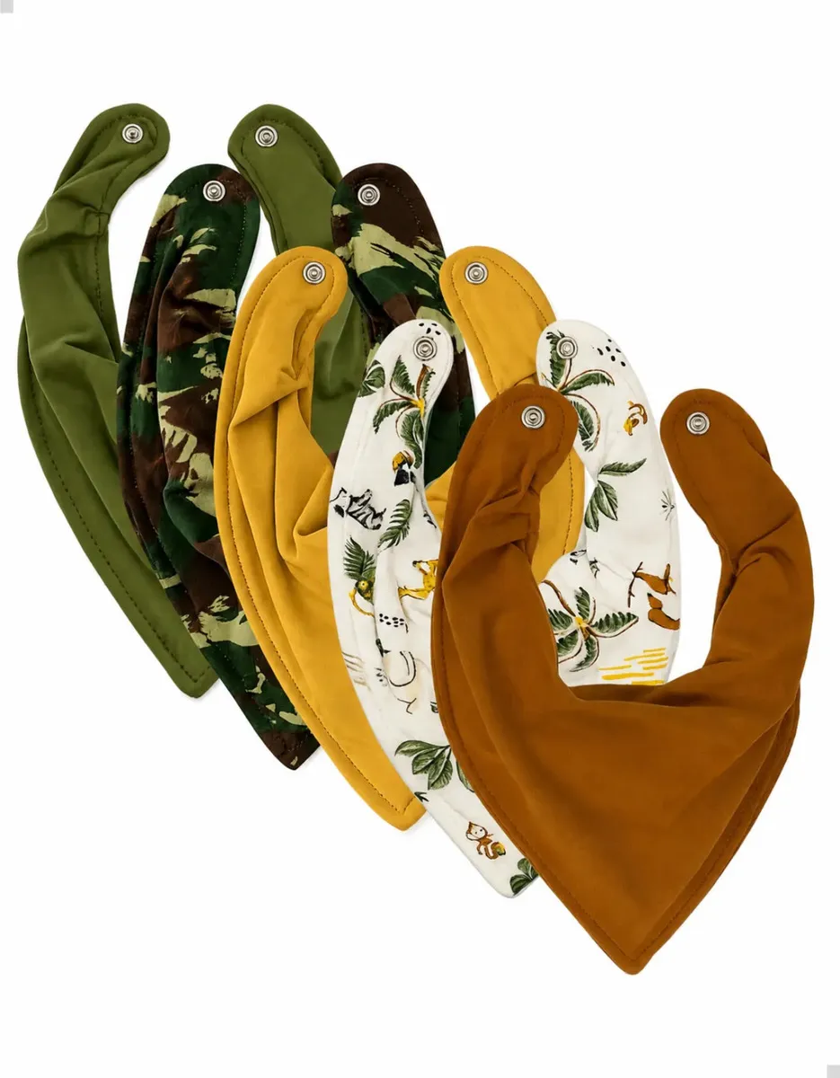 Babador Bandana Bebê Impermeável Kit 5 Premium Eternizare Bichinhos